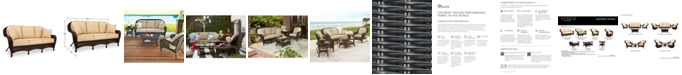 Furniture Monterey Wicker Outdoor Sofa with Sunbrella&reg; Cushions, Created for Macy's